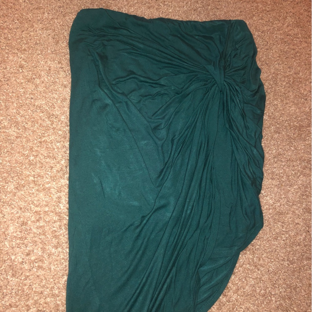 Green asymmetrical skirt
